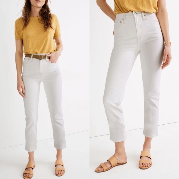 Madewell Classic Straight Jeans in Tile White size 35 or plus 20 - Picture 1 of 13